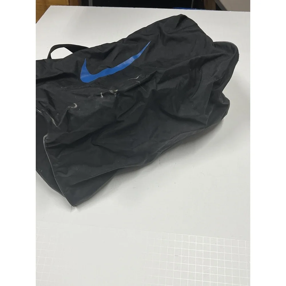 80s 90s Vintage Nike Swoosh Logo Blue Nylon Duffle Gym Bag Tote Color Tag 18